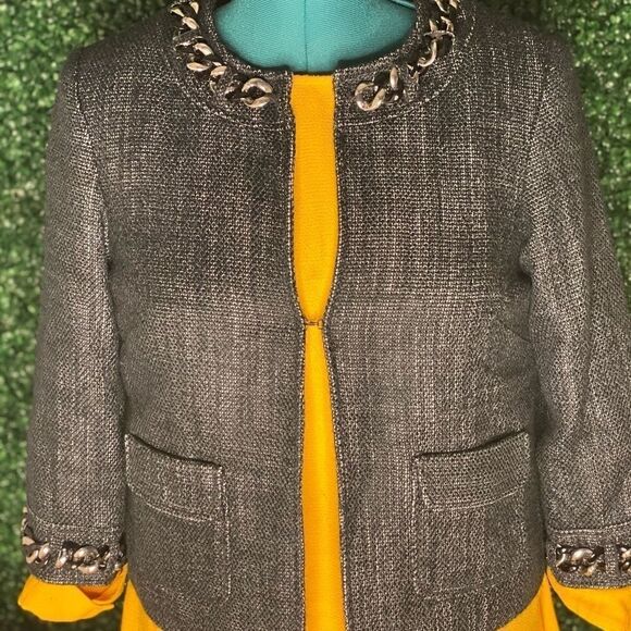 Michael Kors- Tweed Silver Tweed Link Jacket - Picture 1 of 9